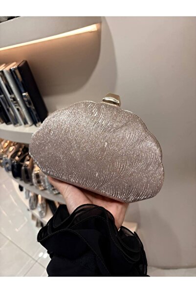 H&D COLLECTİON Kadın Zincir Askılı Abiye Çanta ( EN 20 BOY 14 CM )