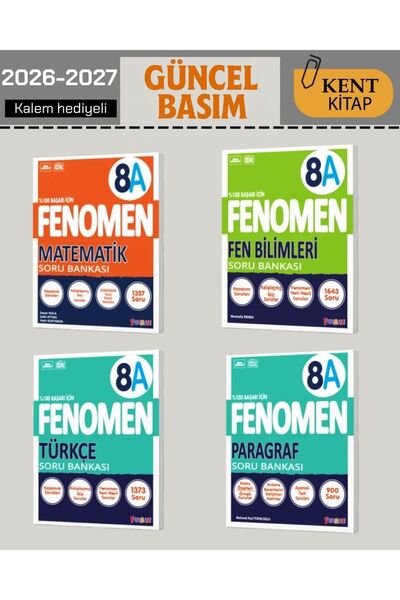 Fenomen Yayıncılık Fenomen 8.sınıf 4'lü A set (MATEMATİK - TÜRKÇE - FEN BİLİM...