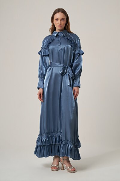 FTZ WOMEN Women's Organza Dress Light Blue 31363