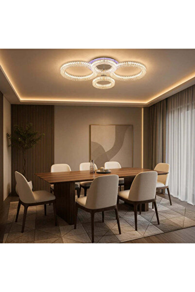 La Cucu Lustra LED RONDA Magno cu telecomanda 78W, 4 Cercuri, lumina Rece/Cal...