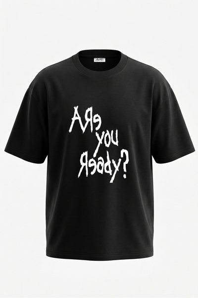 Anetos Grungy Are You Ready Design T-shirt με στάμπα στην πλάτη, βαμβακερό, μ...