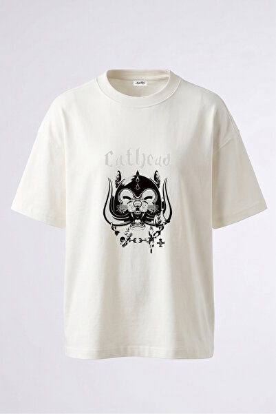 Anetos Μπλουζάκι Cathead Motorhead Design με στάμπα στην πλάτη, βαμβακερό λευ...