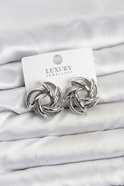 OGHAMAY Silver Color Brass Sharp Spiral Model Women's Earrings