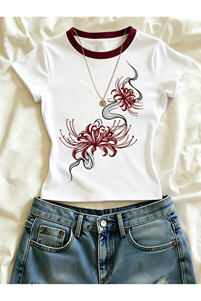 EVIus Tricou de damă din Lycra cu mânecă scurtă, cu imprimeu floral Ivy și de...