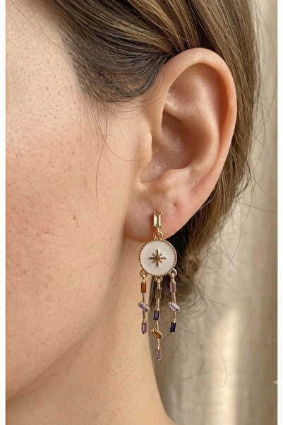 kurukafagift Earrings with Multi-Colored Stones and Dangles
