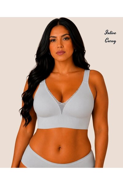 İntive Lingerie Sutien Intive Curvy cu dantelă transparentă în față, cu decol...