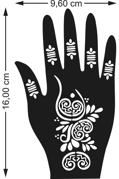 hennadibace Kına Kalıbı (GEÇİCİ DÖVME ŞABLONU) Hint Kınası Henna Tattoo Stenc...