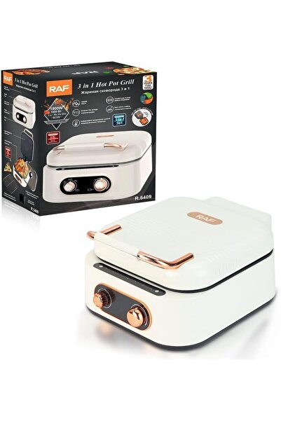 Generic RAF 3-in-1 Electric Hot Pot Grill, 1800W, Non-stick Surface, 2.5L Cap...