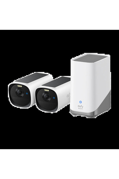 eufy eufyCam E40 Kit de securitate solar cu 2 camere 2K și HomeBase 3