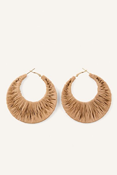 DeFacto Women's Knitted Detailed Hoop Brown Earrings H6504Axns