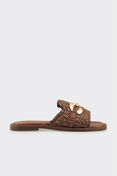Elle Shoes Kahve Kadın Düz Terlik
