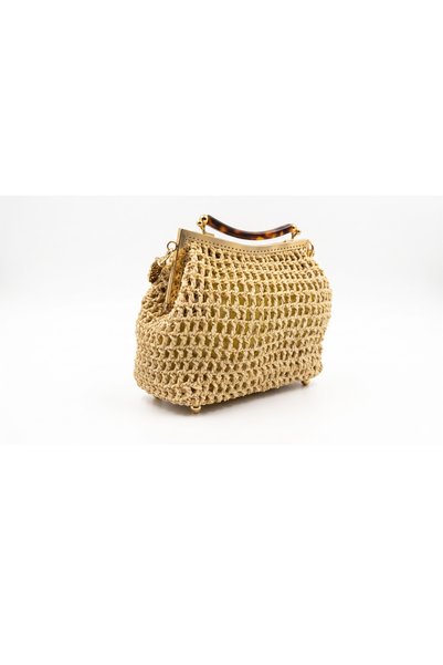 JADDA Handmade Evening Dress Classic Mesh Hand Bag Paper Sequin String Stylish Metal Burs
