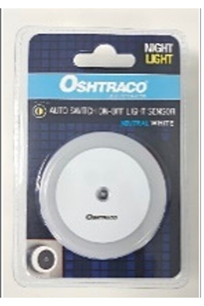 Oshtraco ضوء ليلي LED بمستشعر تلقائي بلون أبيض محايد
