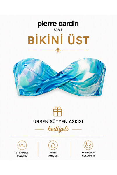 Pierre Cardin Straplez Bikini Üstü — Hızlı Kuruma Etkili, Push-Up Dolgulu, To...