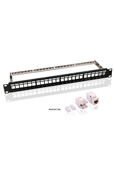 goobay Keystone patch panel 95336 με 24 modules, 19"/1U, 24 ports, μαύρo