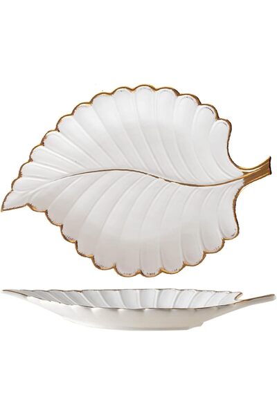 Arabest Ceramic Jewelry Trays, Leaf Shape Decorative Ring Dish Key Tray, High...