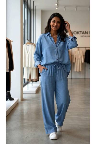 HÇ Hülya Çelik KİDSWEAR 2018 Yazlık İnce Pantolon Gömlek Kot Takım