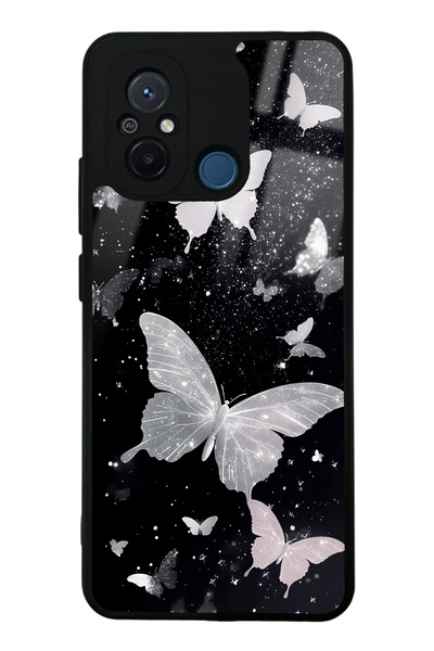 Spoyi Xiaomi Redmi 12C Kelebek Tasarımlı Glossy Telefon Kılıfı