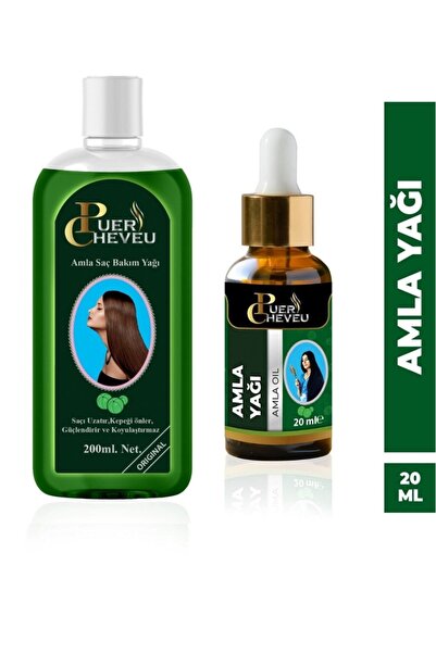puer cheveu Saç Bakım Yağı 200 Ml + Amla Saf Katkısız 20 Ml Dip Yağı