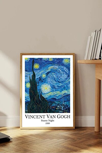 AR AJANS KANVAS TABLO Umetničko delo Vinsenta van Goga Zvezdana noć Dekorativ...