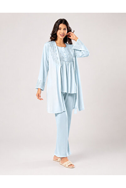 Xses Dantel Detaylı Lohusa Pijama Takımı