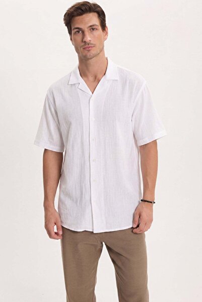 Tudors Men's Relax Fit Comfortable Cut Short Sleeve Knitted Patterned White S...