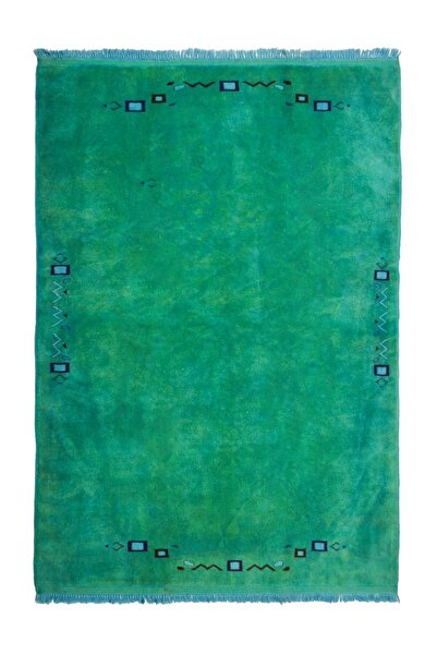 KilimCo. Su Yeşili Vintage Afgan Kargai Halısı 160x200 cm (3.2 m²)