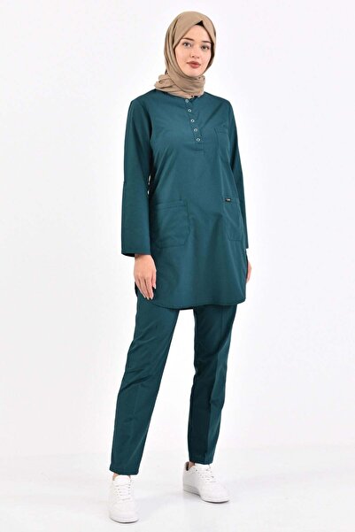 Owlet Medikal Set de hijab chirurgical verde petrol închis