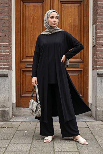 MODAQU Costum Hijab Oversize Triple Sandy cu pantaloni cu buzunare din Lycra ...