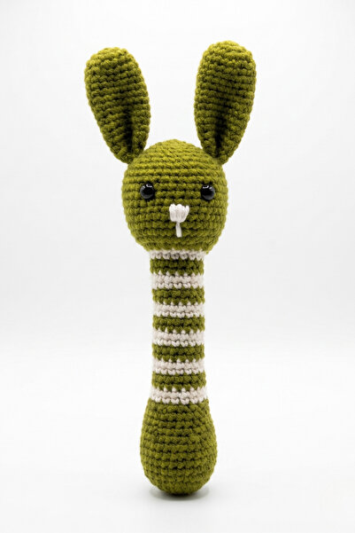 Tiny Sleeks Handmade Rabbit Cat Toy with Cat Grass and Rattle 20 cm
