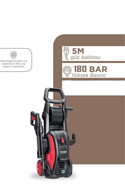 POWER BLACK YIKAMA MAKİNESİ 180 BAR 5 METRE HORTUM