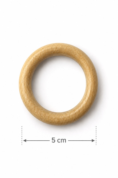 Kardelux 5cm Doğal Ahşap Halka - Diş kaşıma halkası , Amigurumi halkası , Emz...