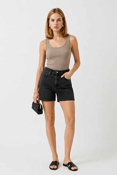 VENA Jolie Bermuda Black Jean Şort-Black