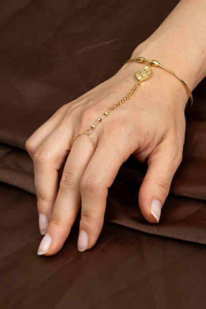 Süspüs Accessories Eye Model Figured Gold Bracelet Shahmeran