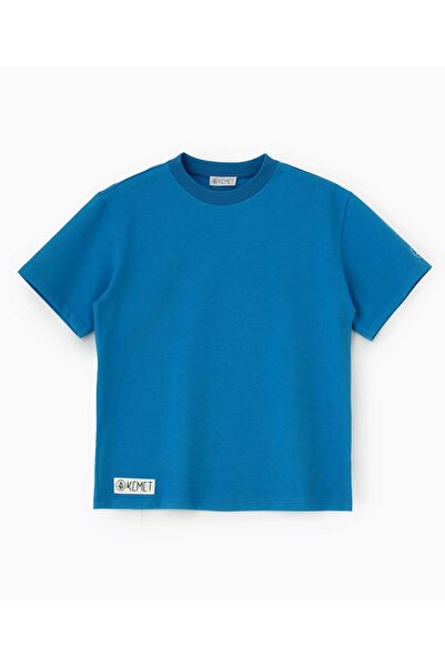 KEMET DARK SOIL | Oversized Basic T-shirt in Cotton Cerulean Blue
