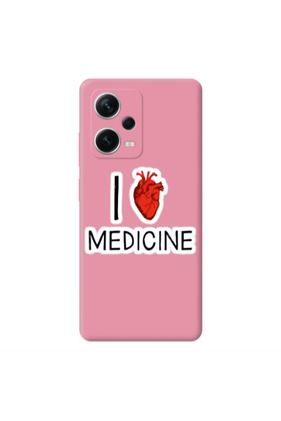 Other Xiaomi Poco X5 I Love Medicin Pink Colored Silicone TPU Θήκη