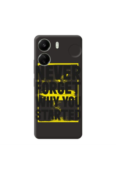 Other Xiaomi Redmi 13C Never Forget Black Colored Silicone TPU Θήκη