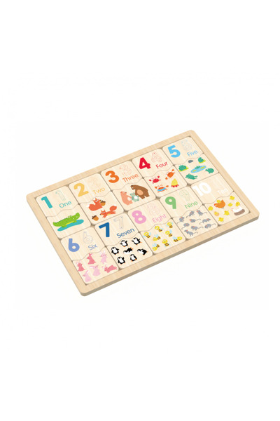 MomKi Puzzle din lemn, Potrivește numerele