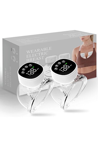 AyrStore MY-376 Şarjlı Giyilebilir Elektrikli Göğüs Pompası, 2 Adet, LED Ekra...