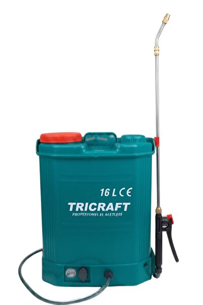Tricraft 16 LT Şarjlı İlaçlama Makinesi Bahçe Tarla Pompası Akülü Sırt Tipi