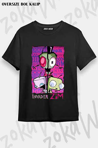ZOKAWEAR Μπλουζάκι Unisex Loose Fit με στάμπα Invader Zim v7