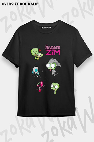ZOKAWEAR Μπλουζάκι Unisex Loose Fit με στάμπα Invader Zim v22