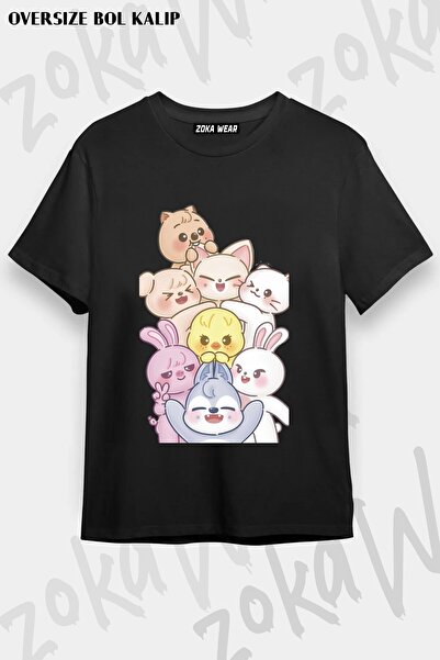 ZOKAWEAR Μπλουζάκι Unisex Loose Fit Stray Kids Skzoo v8 με στάμπα