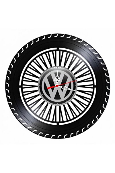 Volkswagen Ceas de perete decorativ din disc de vinil, / Model jantă și anvel...
