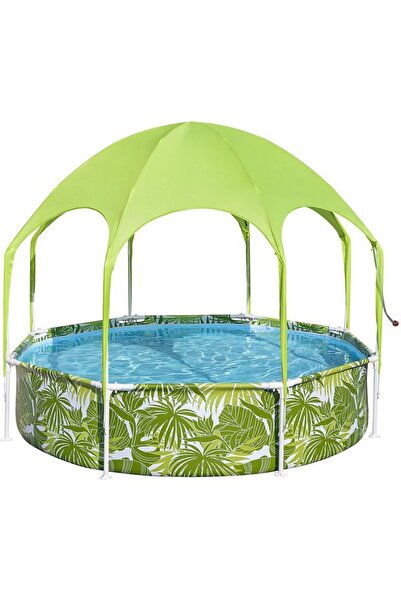 BESTWAY Piscină cu structură metalică și acoperitoare Steel Pro, rotundă, 244...