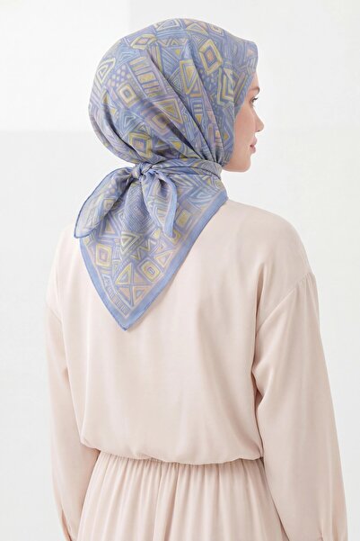 Silk Home Eșarfă moale geometrică Baby Blue