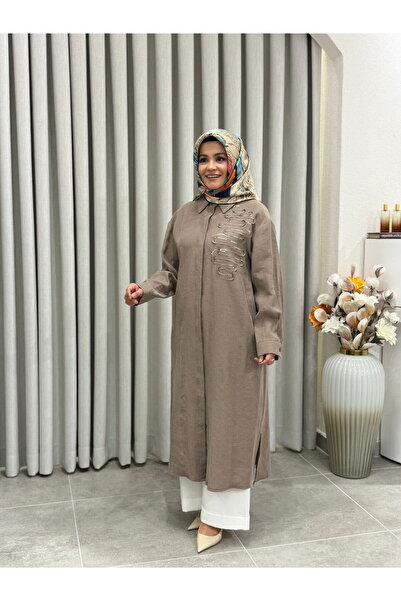 Armine TREND TENCEL KUMAŞ TAM BOY TUNİK VİZON