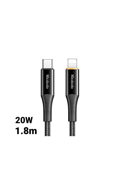 Mcdodo Cablu Type-C la Lightning PD Încărcare Rapidă Negru, 20W, 1.8m, indica...