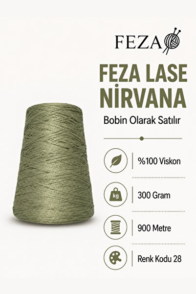 Feza Lase Nirvana 100% Viscose Bobbin Knitting Yarn 300 Gr 900 Meters - Hand ...