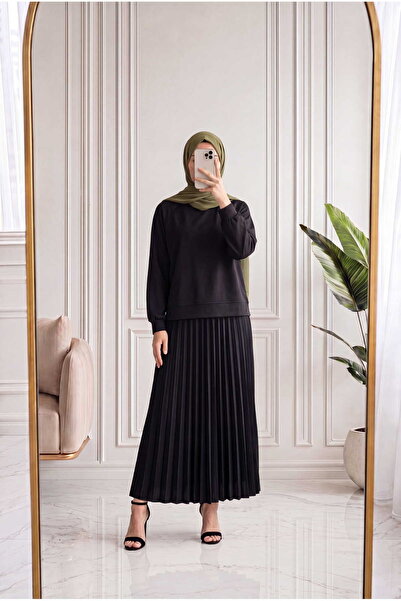 MİHRA STORE Talih Side Zippered Skirt Pleated Suit-Pa7066 Anthracite
